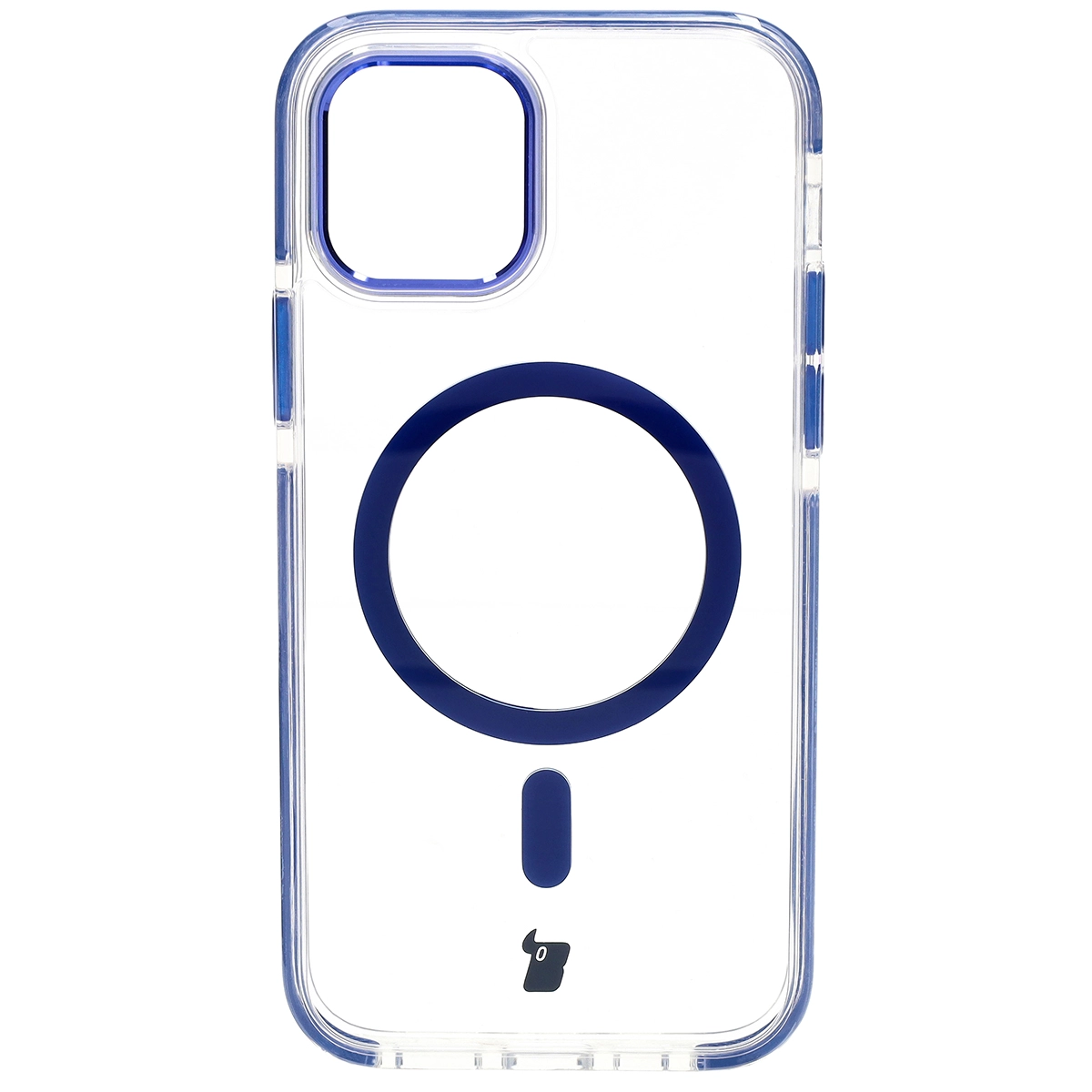 Etui Bizon Marco z MagSafe do iPhone 12 Pro / 12 Przezroczyste z niebieską ramką
