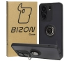Etui Bizon z uchwytem na palec Hybrid Ring do Xiaomi Redmi 13C / Xiaomi Poco C65 Przydymione z czarną ramką
