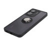 Etui Bizon z uchwytem na palec Hybrid Ring do Xiaomi Redmi 13C / Xiaomi Poco C65 Przydymione z czarną ramką