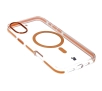 Etui Bizon Marco z MagSafe do iPhone 16 Plus Przezroczyste z pomarańczową ramką