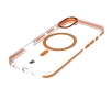 Etui Bizon Marco z MagSafe do iPhone 16 Plus Przezroczyste z pomarańczową ramką