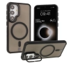 Etui Bizon Eclipse z MagSafe i podstawką do Galaxy S24 Przydymione z czarną ramką