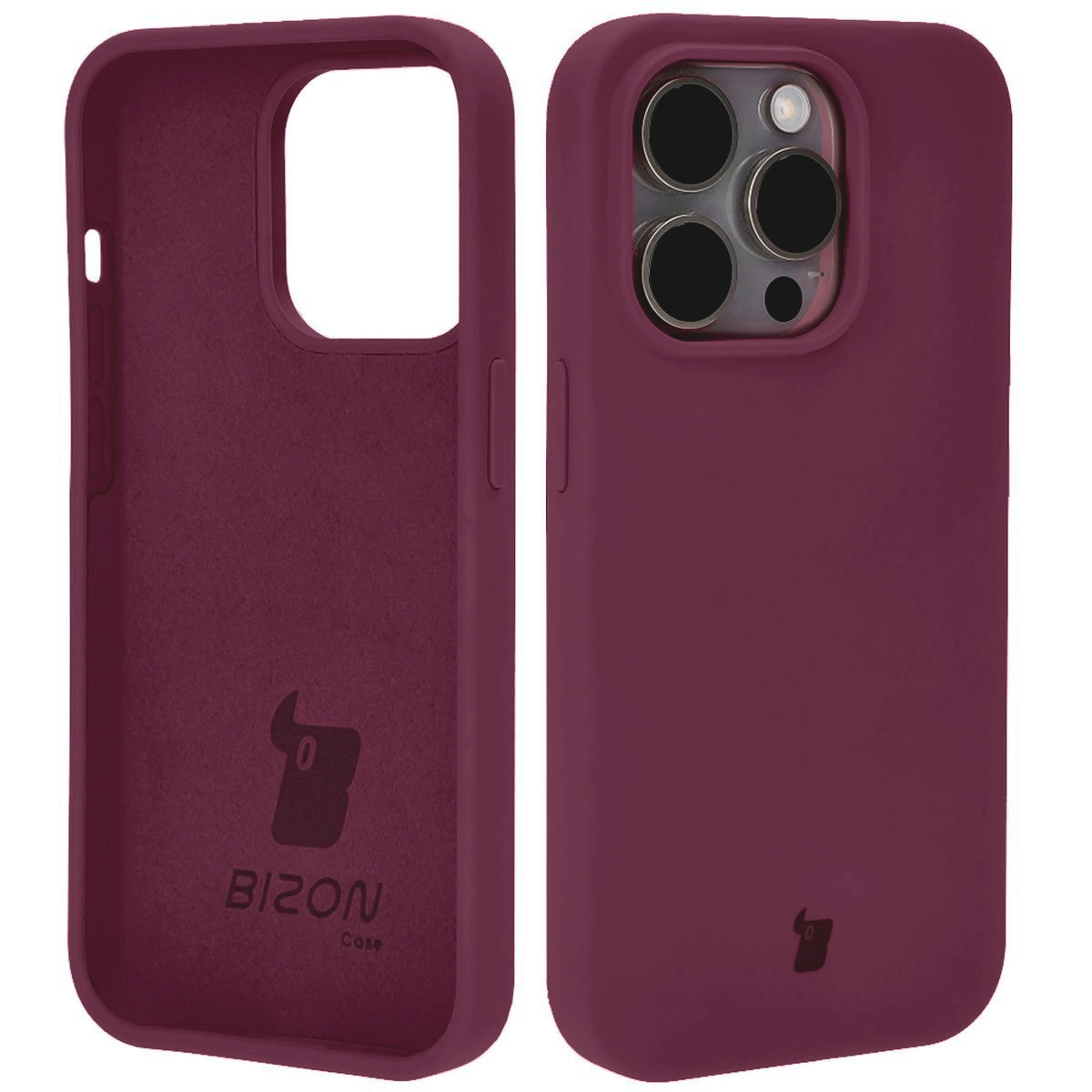 Etui Bizon Silikonowe Soft do iPhone 14 Pro Ciemno-fioletowy
