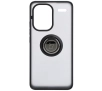 Etui Bizon z uchwytem na palec Hybrid Ring do Xiaomi Redmi Note 13 Pro+ 5G Przydymione z czarną ramką