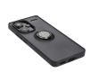 Etui Bizon z uchwytem na palec Hybrid Ring do Xiaomi Redmi Note 13 Pro+ 5G Przydymione z czarną ramką