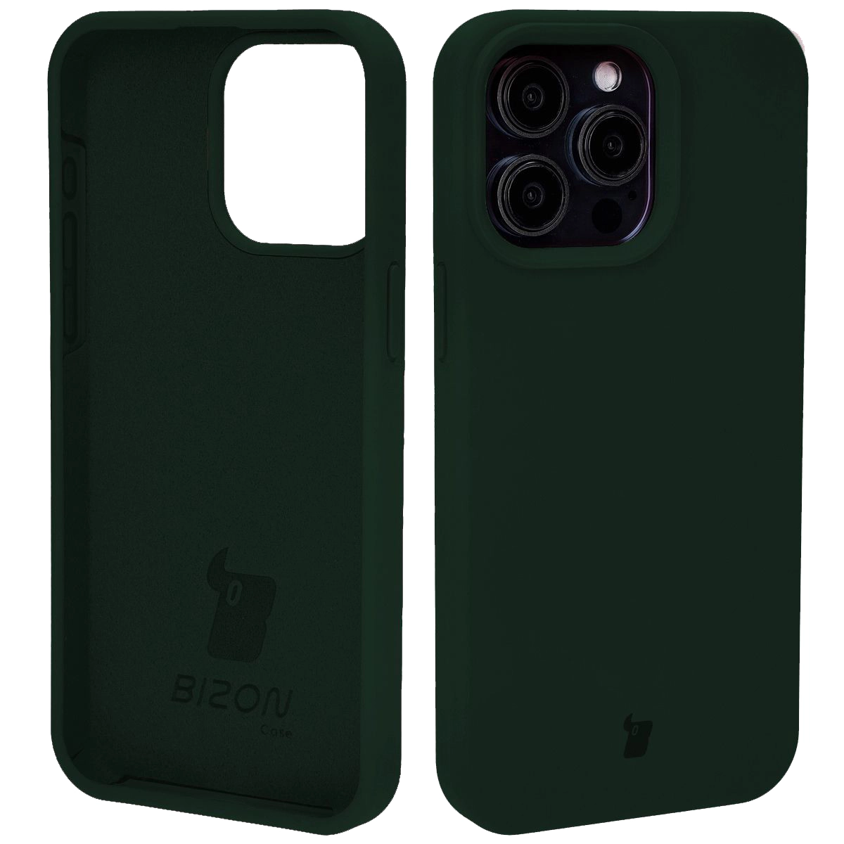 Etui Bizon Silikonowe Soft do iPhone 15 Pro Max Ciemnozielony