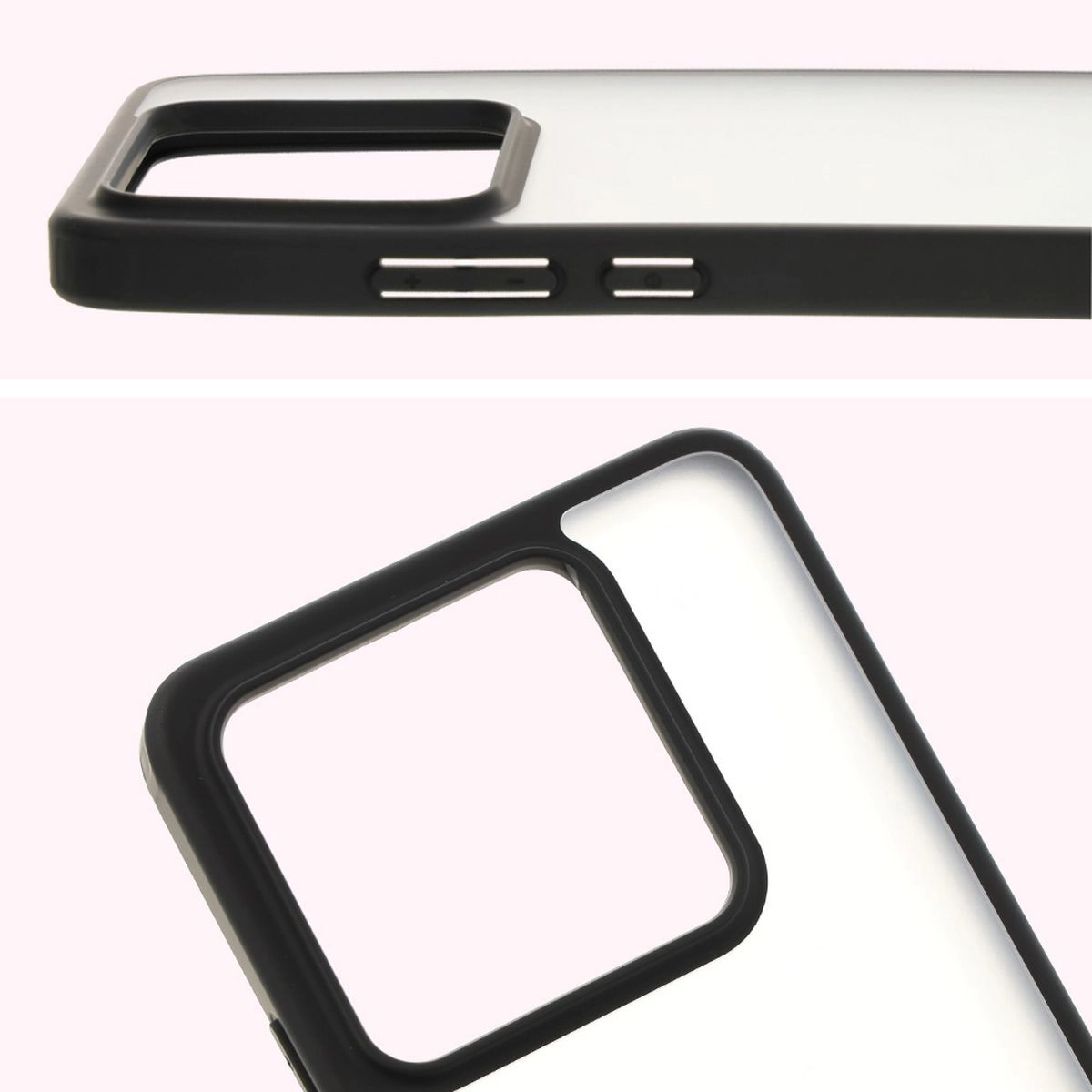 Etui Bizon Angelo do Xiaomi 14T Pro Przydymione z czarną ramką