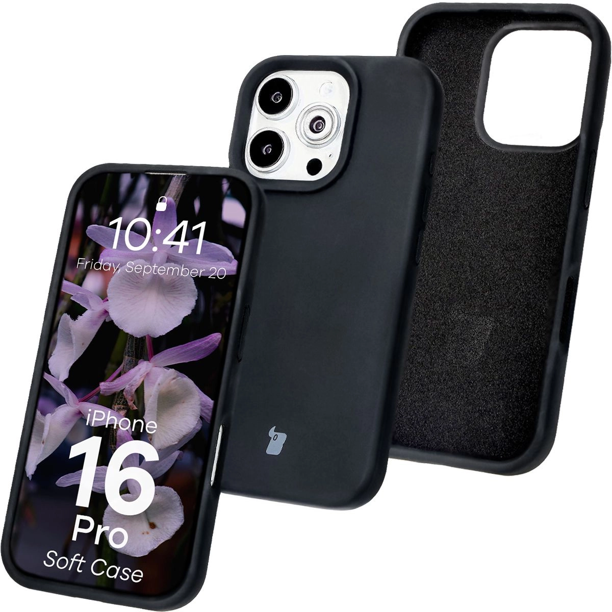 Etui Bizon Silikonowe Soft do iPhone 16 Pro Czarny