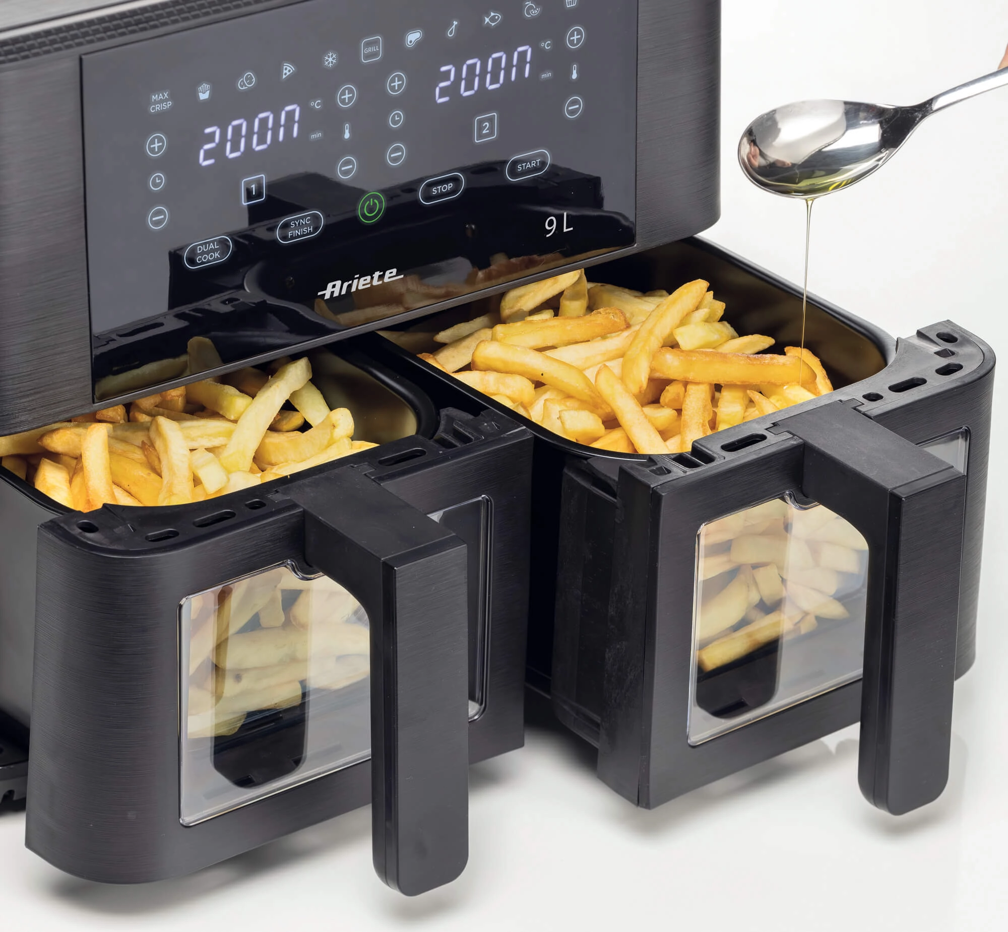 Frytkownica beztłuszczowa Ariete Air Fryer Dual Window 4631/00 2400W 9l