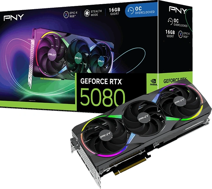 Karta graficzna PNY GeForce RTX 5080 ARGB OC Triple Fan 16GB GDDR7 256bit DLSS 4