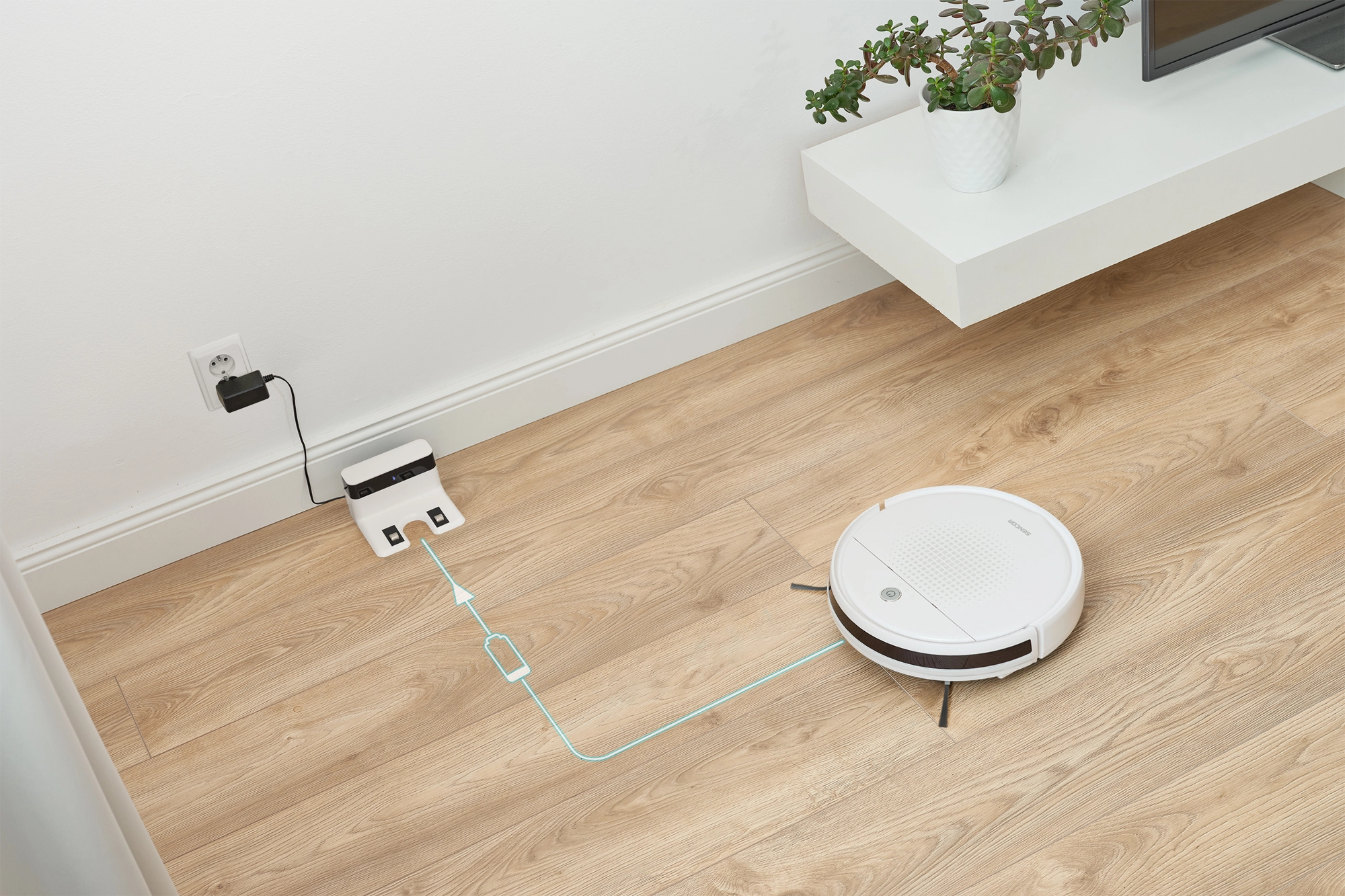 Robot sprzątający Sencor SRV 1550WH Funkcja mopowania Tworzenie mapy pomieszczenia 60db