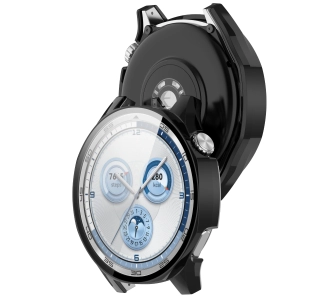 Nakładka na tarczę Bizon ze szkłem do Huawei Watch GT 5 46mm Czarny