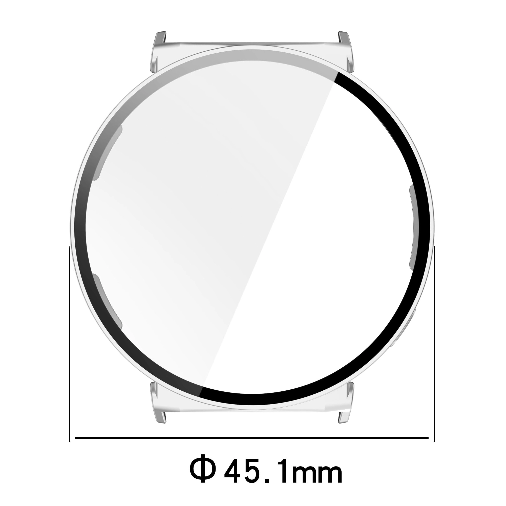 Nakładka na tarczę Bizon ze szkłem do Huawei Watch GT 5 41mm Satynowo srebrny