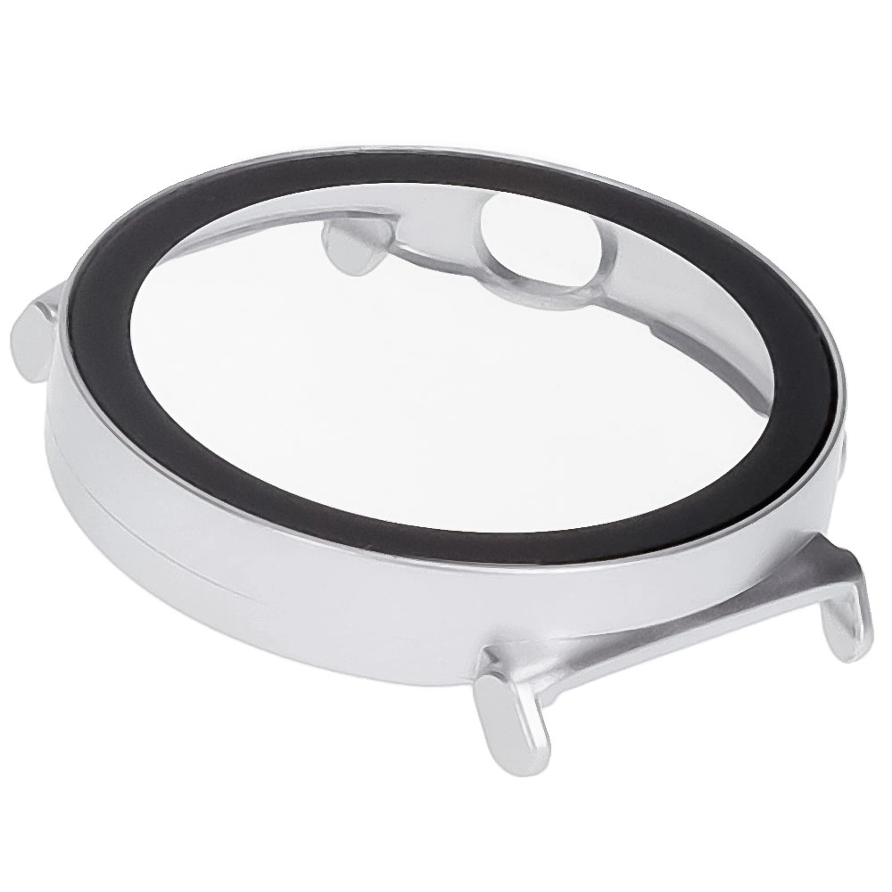 Nakładka na tarczę Bizon ze szkłem do Huawei Watch GT 5 41mm Satynowo srebrny