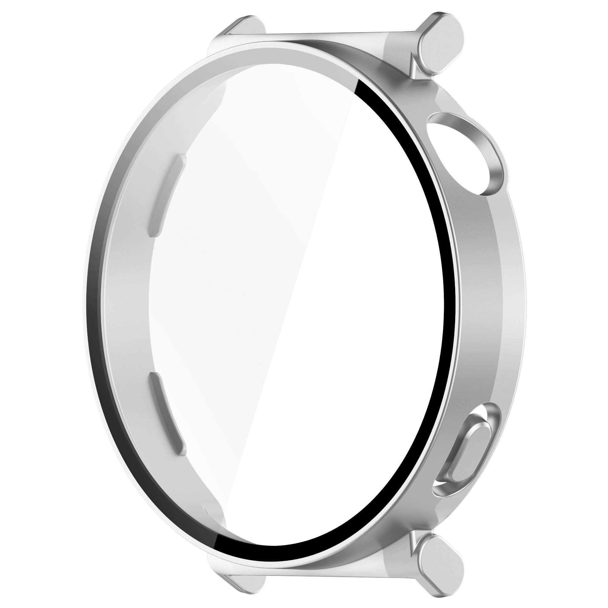 Nakładka na tarczę Bizon ze szkłem do Huawei Watch GT 5 41mm Satynowo srebrny