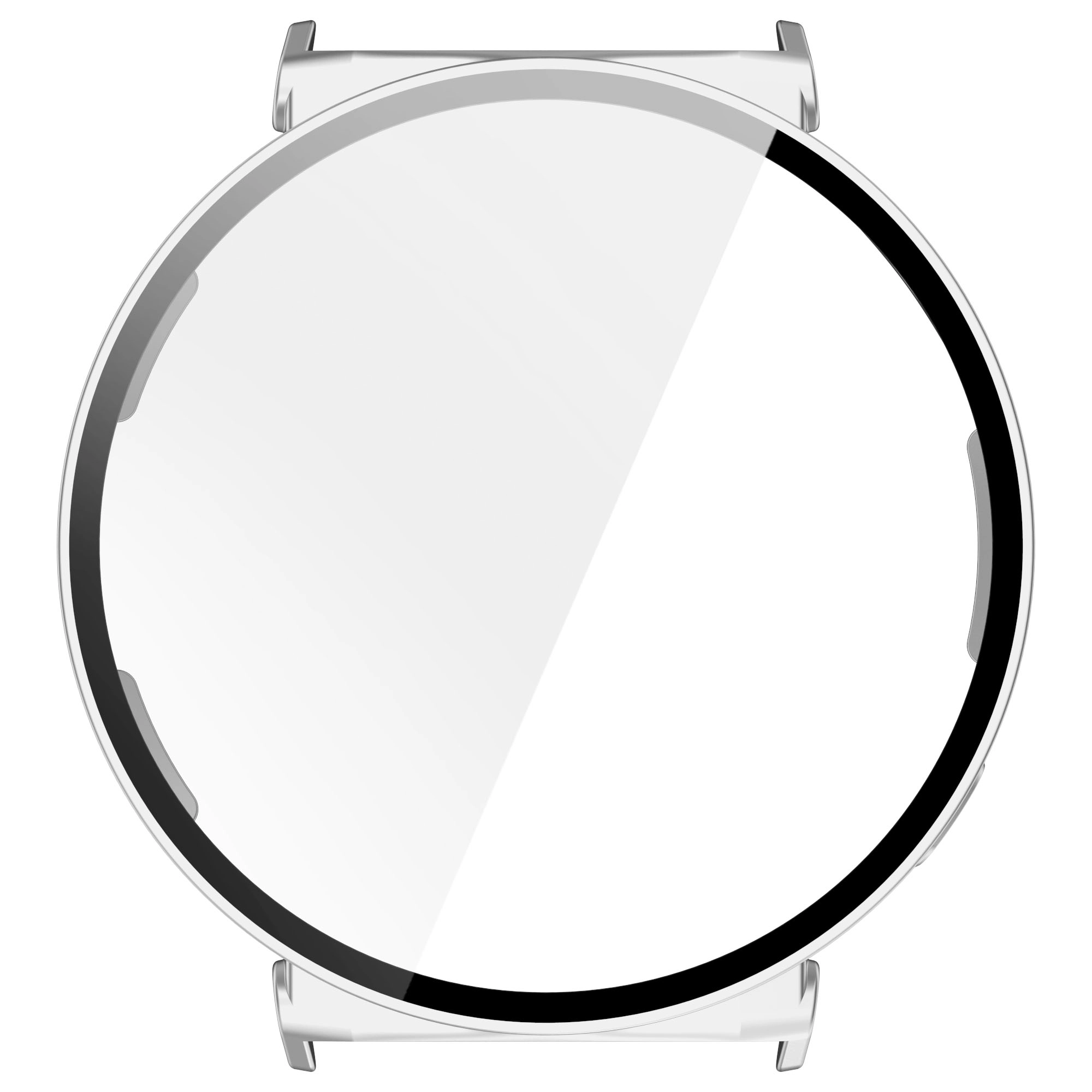 Nakładka na tarczę Bizon ze szkłem do Huawei Watch GT 5 41mm Satynowo srebrny