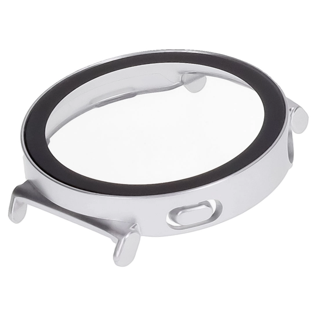 Nakładka na tarczę Bizon ze szkłem do Huawei Watch GT 5 41mm Satynowo srebrny