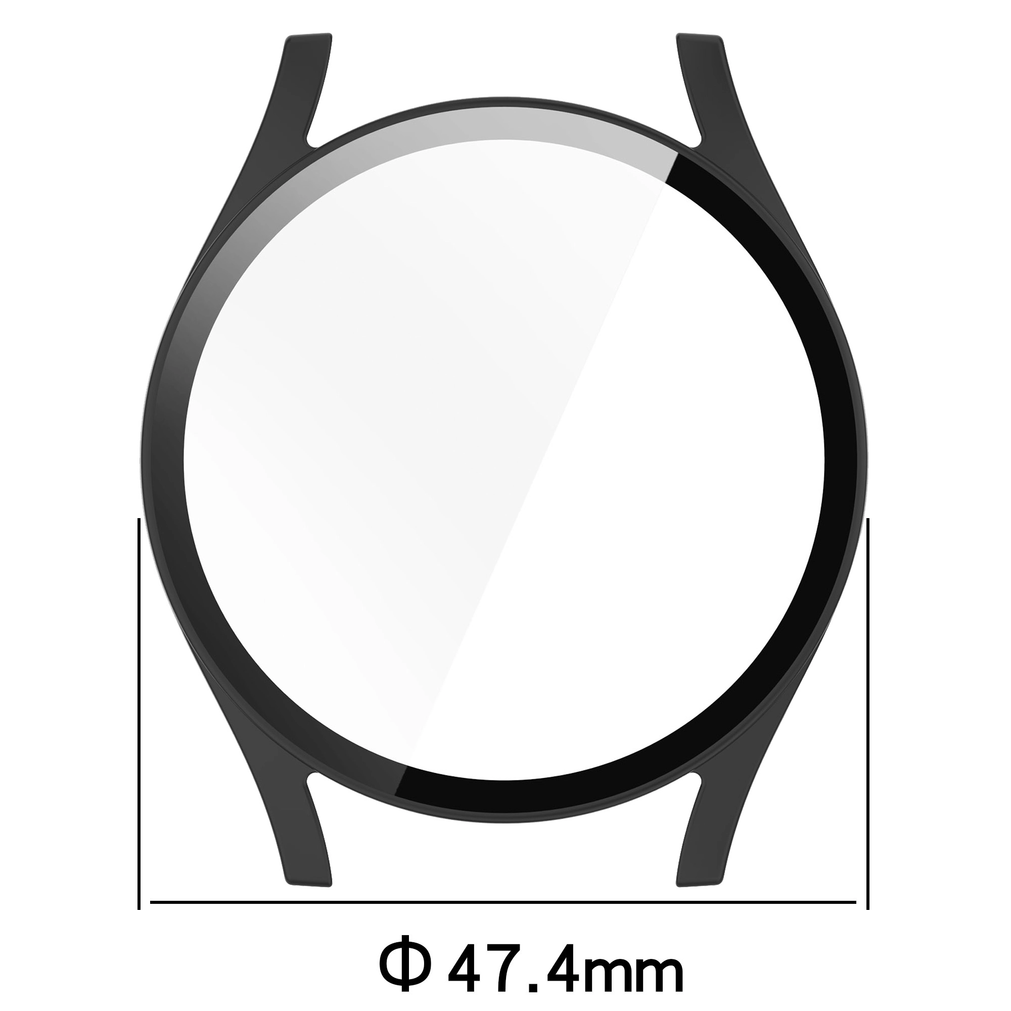 Nakładka na tarczę Bizon ze szkłem do Galaxy Watch 7 44mm Czarny matowy