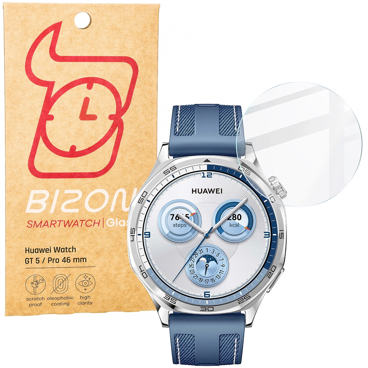 Szkło hartowane Bizon Watch Clear do Huawei Watch GT 5 46mm/GT 5 Pro 46mm