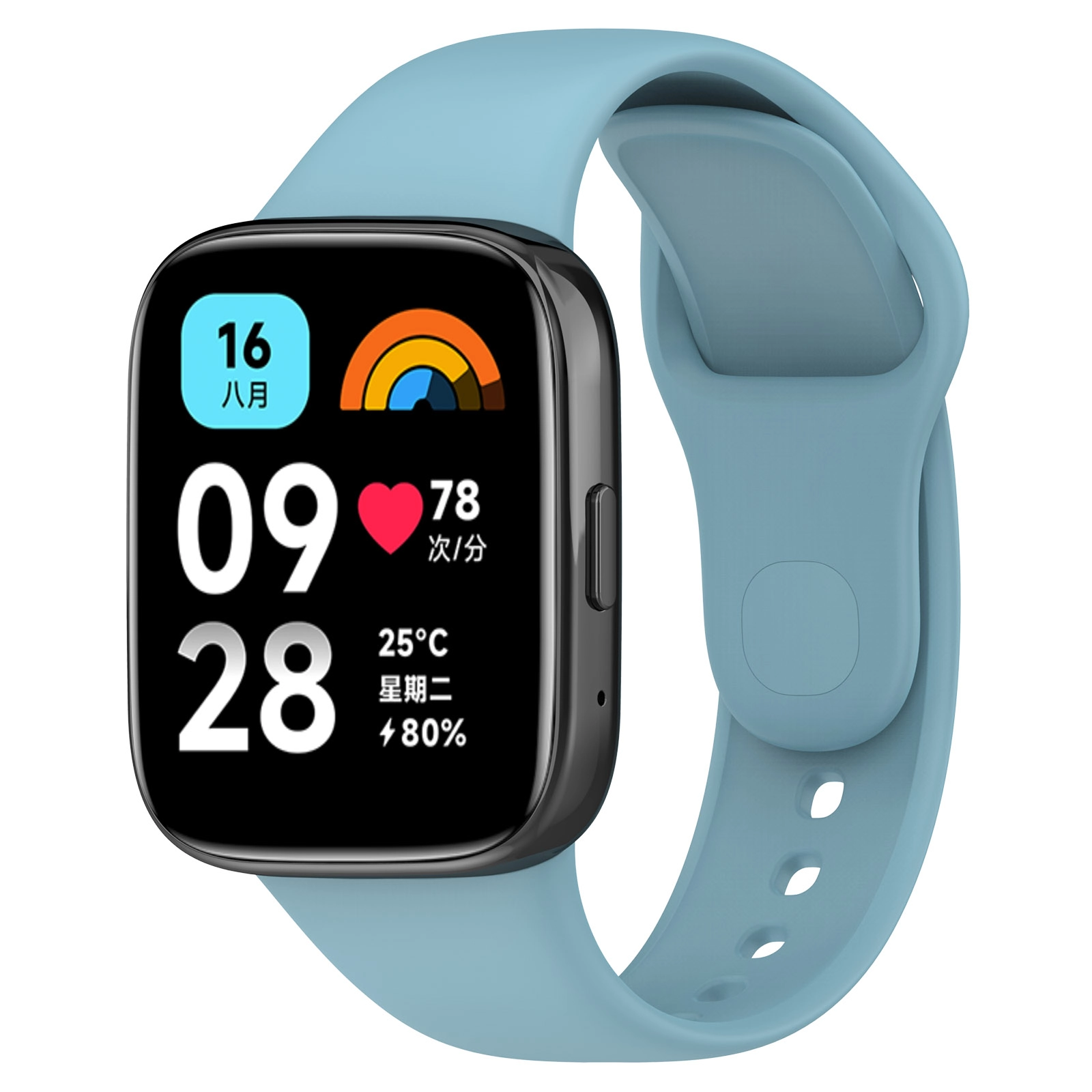 Pasek Bizon Strap Watch Dots do Xiaomi Redmi Watch 3 Active Błękitny