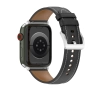 Pasek Bizon skórzany Casual do Apple Watch 44/45/46/49mm Czarny