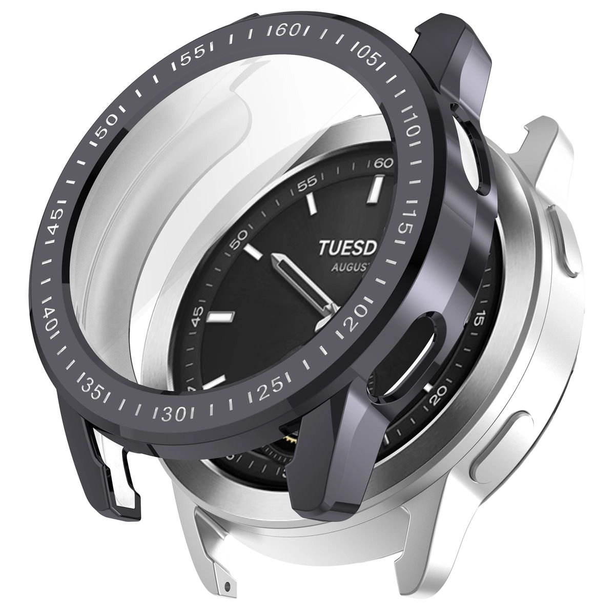 Nakładka na tarczę Bizon Felipe do Xiaomi Watch S3 47mm Szary