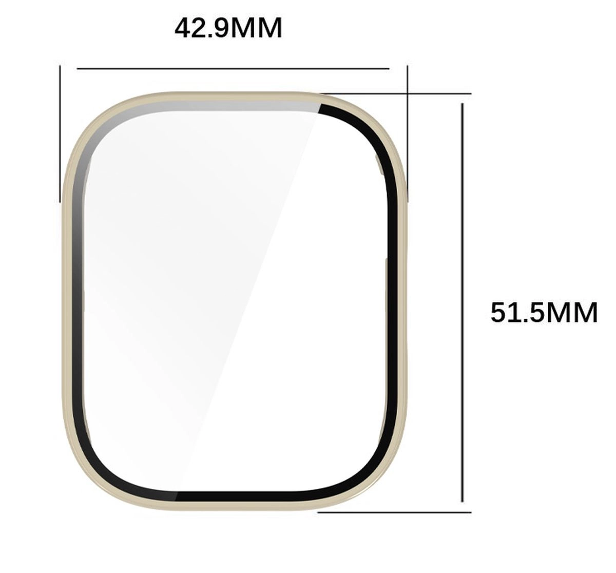 Nakładka na tarczę Bizon ze szkłem do Xiaomi Redmi Watch 5 Active Beżowy
