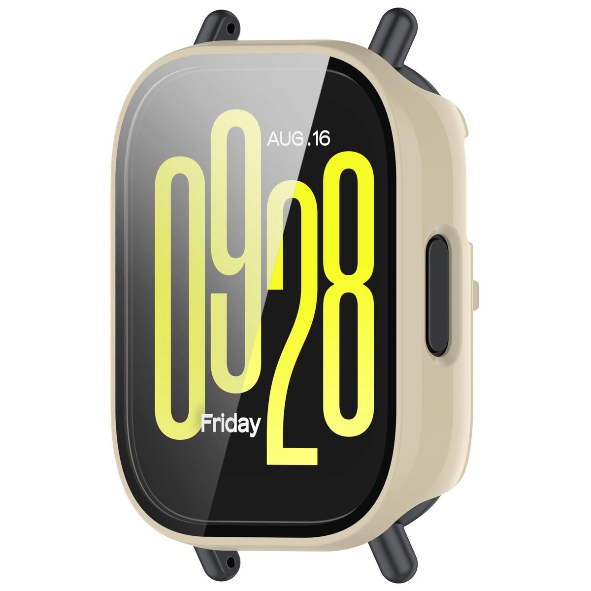 Nakładka na tarczę Bizon ze szkłem do Xiaomi Redmi Watch 5 Active Beżowy