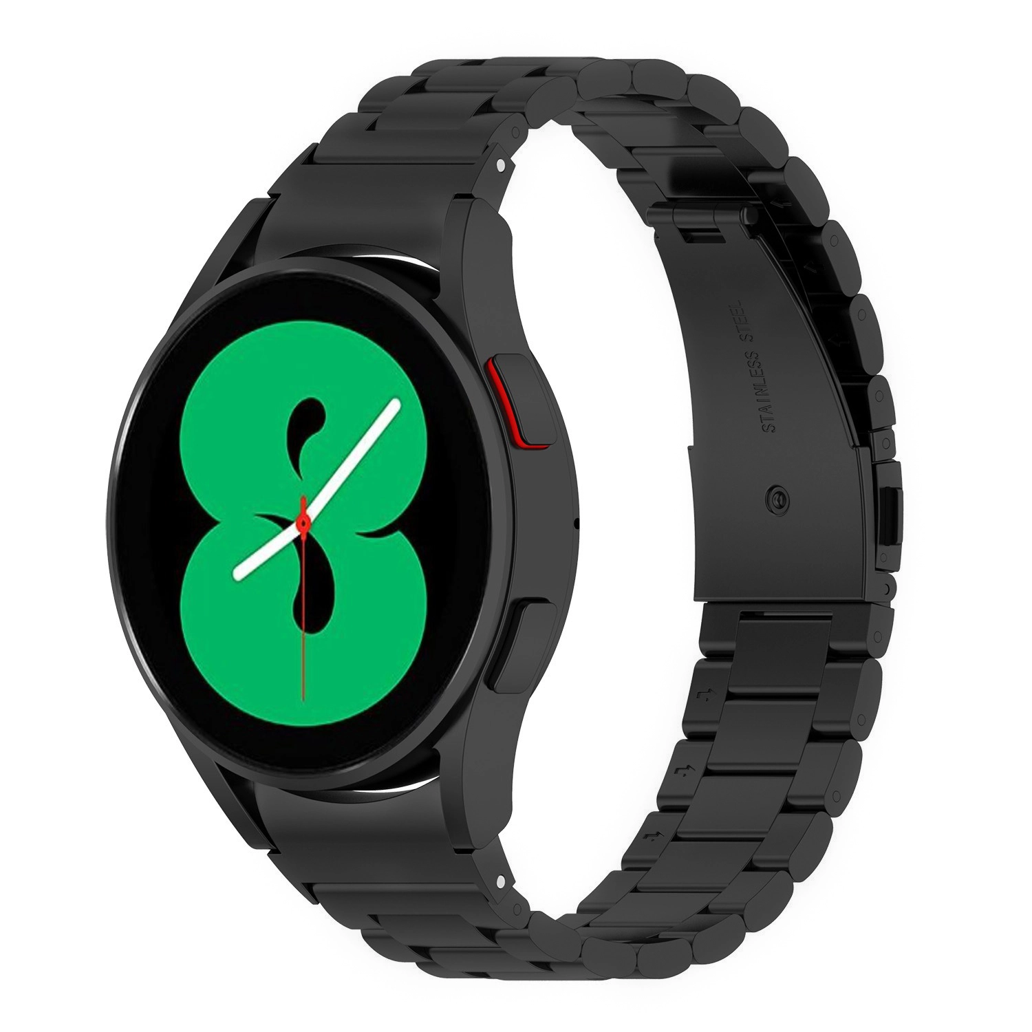 Bransoleta Bizon ze stali nierdzewnej Aura do Samsung Galaxy Watch FE/7/6/6 Classic/5/5 Pro/4/4 Classic Czarny