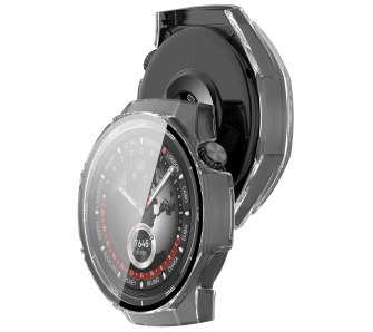 Nakładka na tarczę Bizon ze szkłem do Huawei Watch GT5 Pro 46mm Przezroczysty
