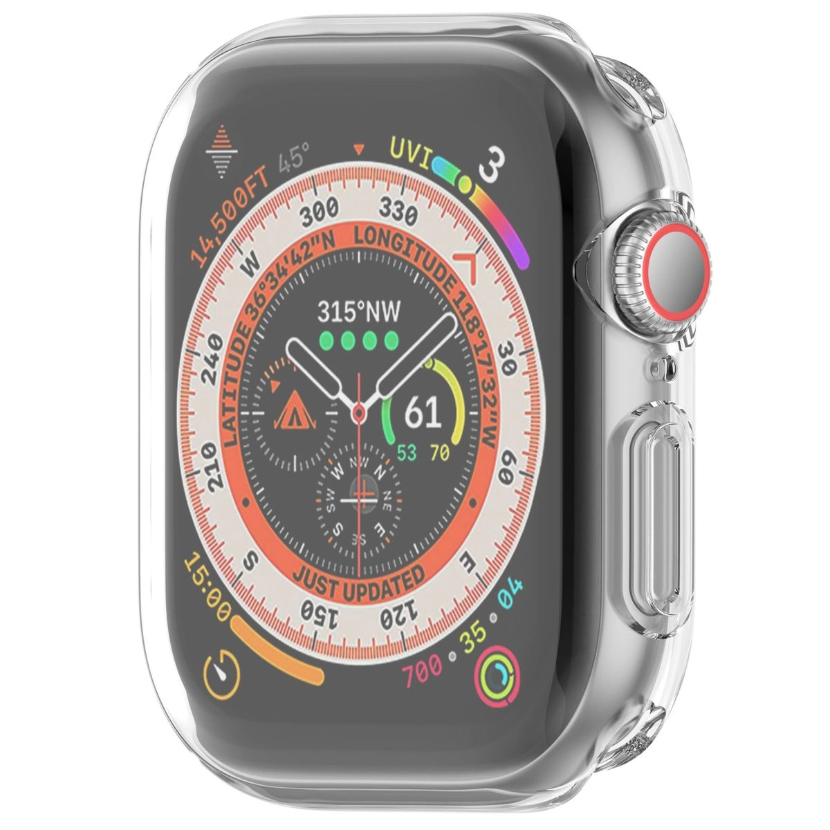 Nakładka na tarczę Bizon Felipe do Apple Watch 10 42mm Przezroczysty