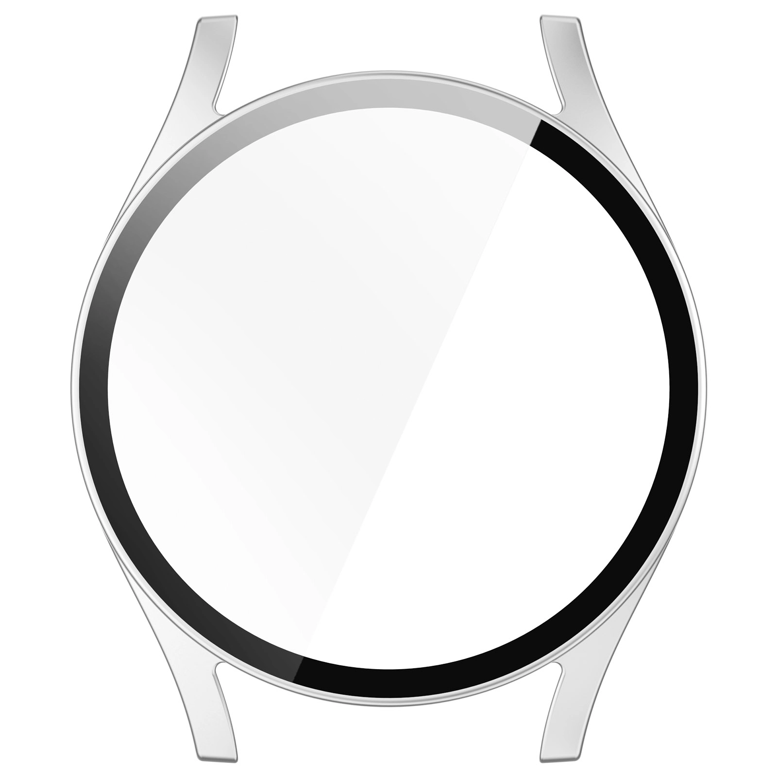 Nakładka na tarczę Bizon ze szkłem do Galaxy Watch 7 44mm Satynowo srebrny