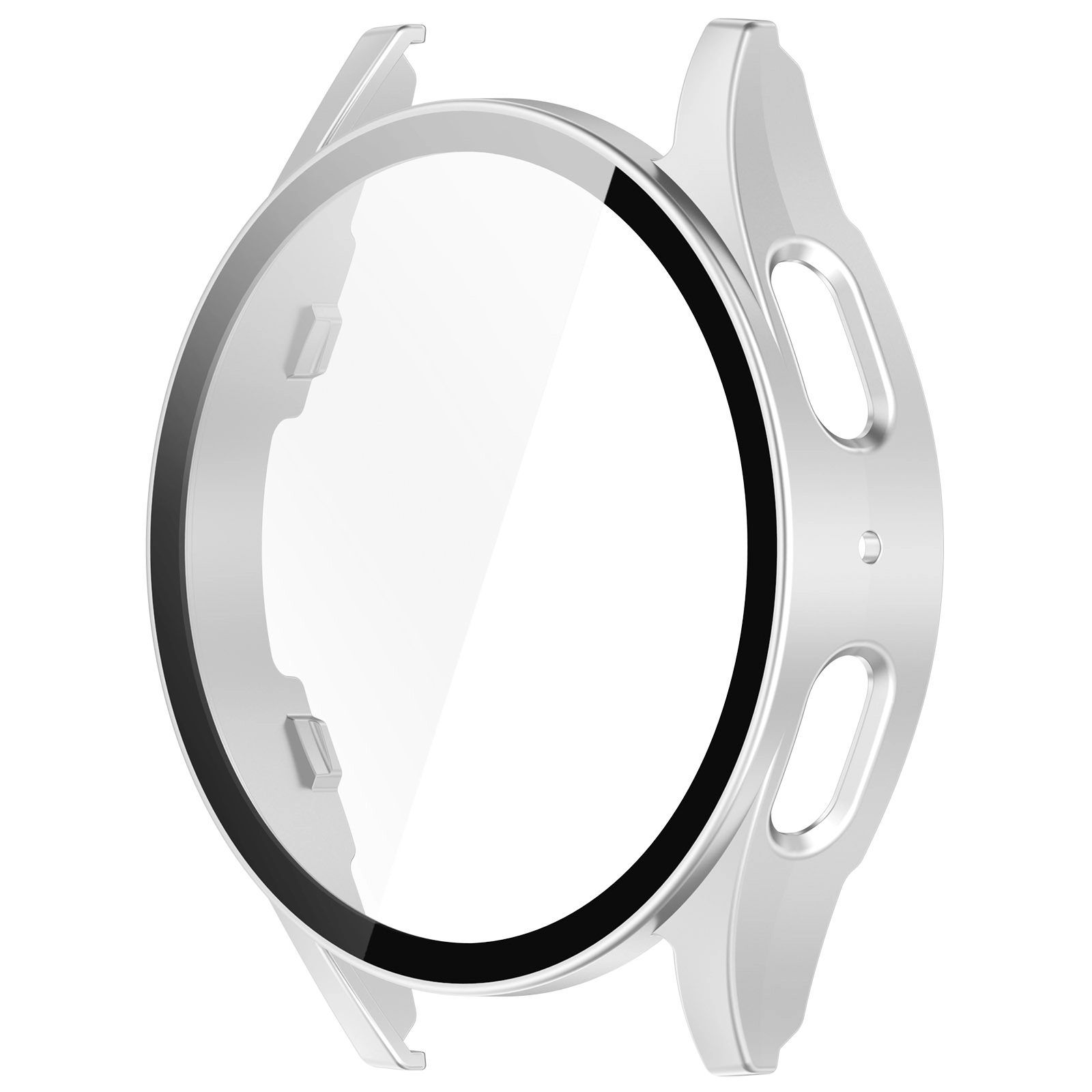 Nakładka na tarczę Bizon ze szkłem do Galaxy Watch 7 44mm Satynowo srebrny