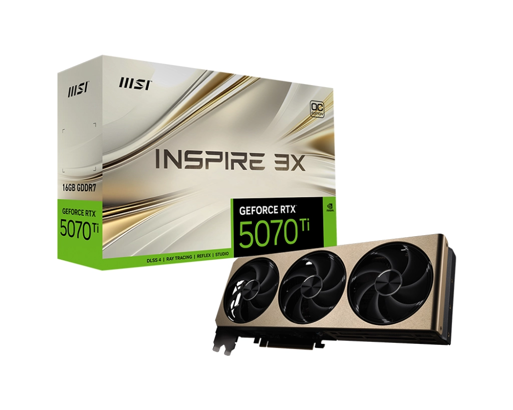 Karta graficzna MSI GeForce RTX 5070 Ti INSPIRE 3X OC PLUS 16GB GDDR7 256bit DLSS 4