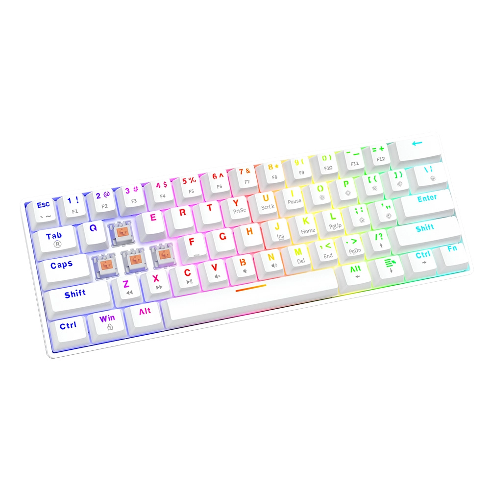 Klawiatura mechaniczna Savio Whiteout X2 Outemu Peach Silent Hot Swap Biały