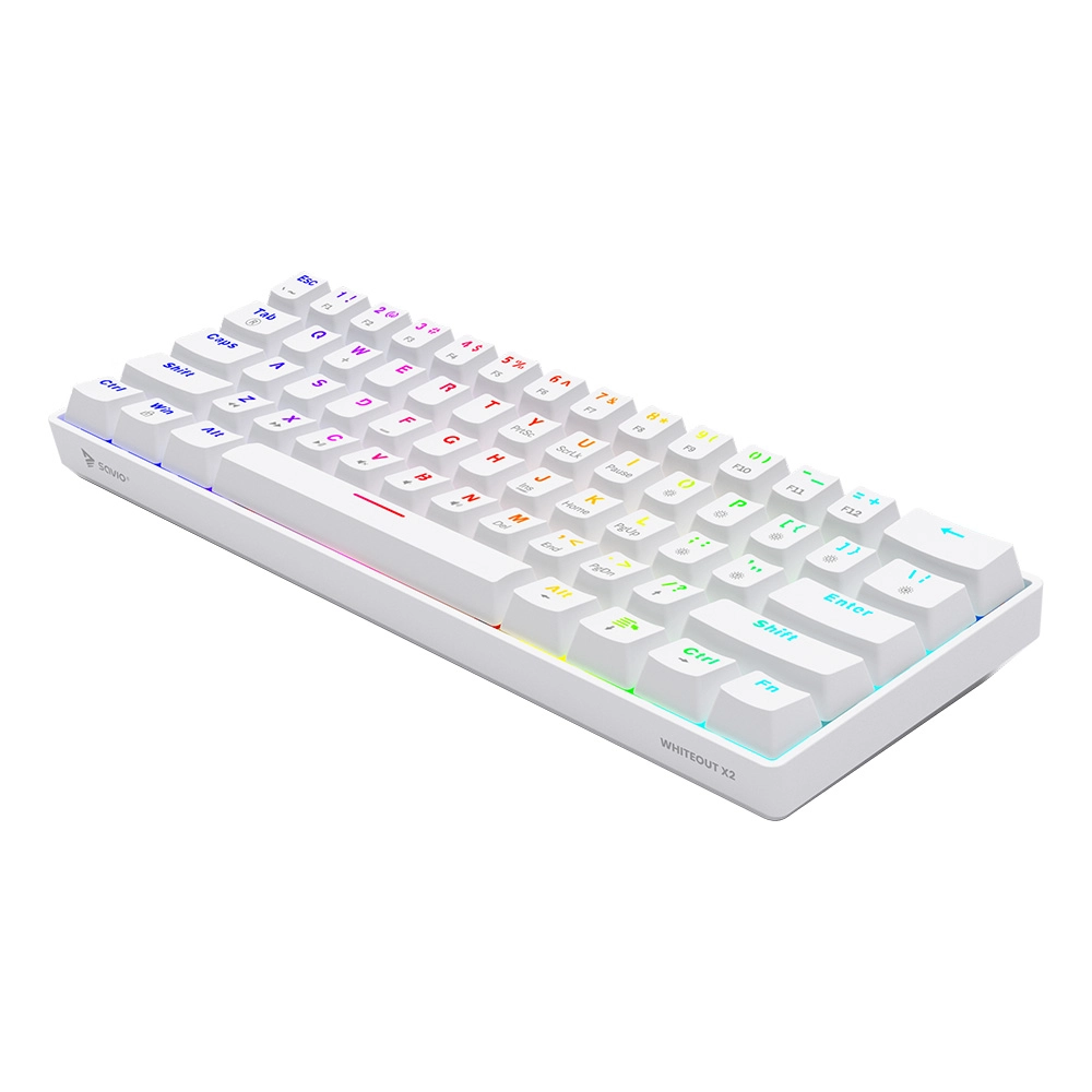 Klawiatura mechaniczna Savio Whiteout X2 Outemu Peach Silent Hot Swap Biały