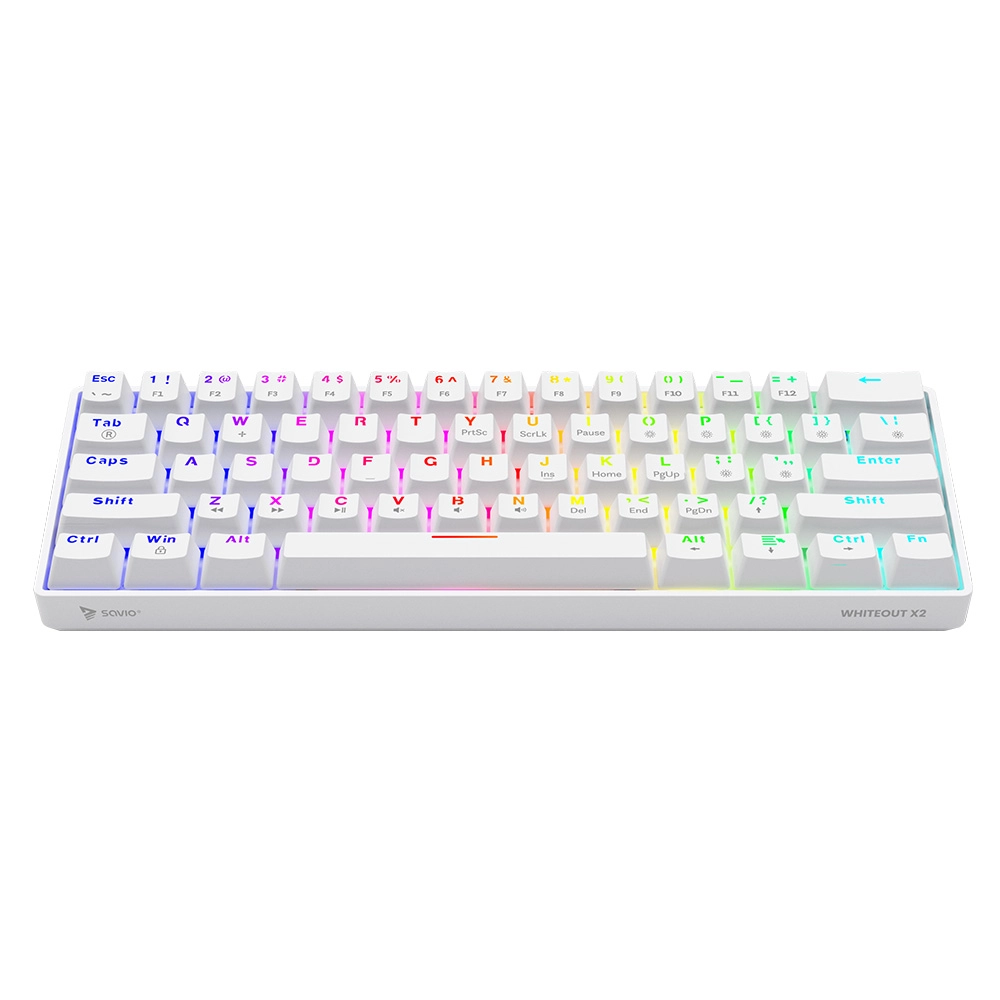 Klawiatura mechaniczna Savio Whiteout X2 Outemu Peach Silent Hot Swap Biały
