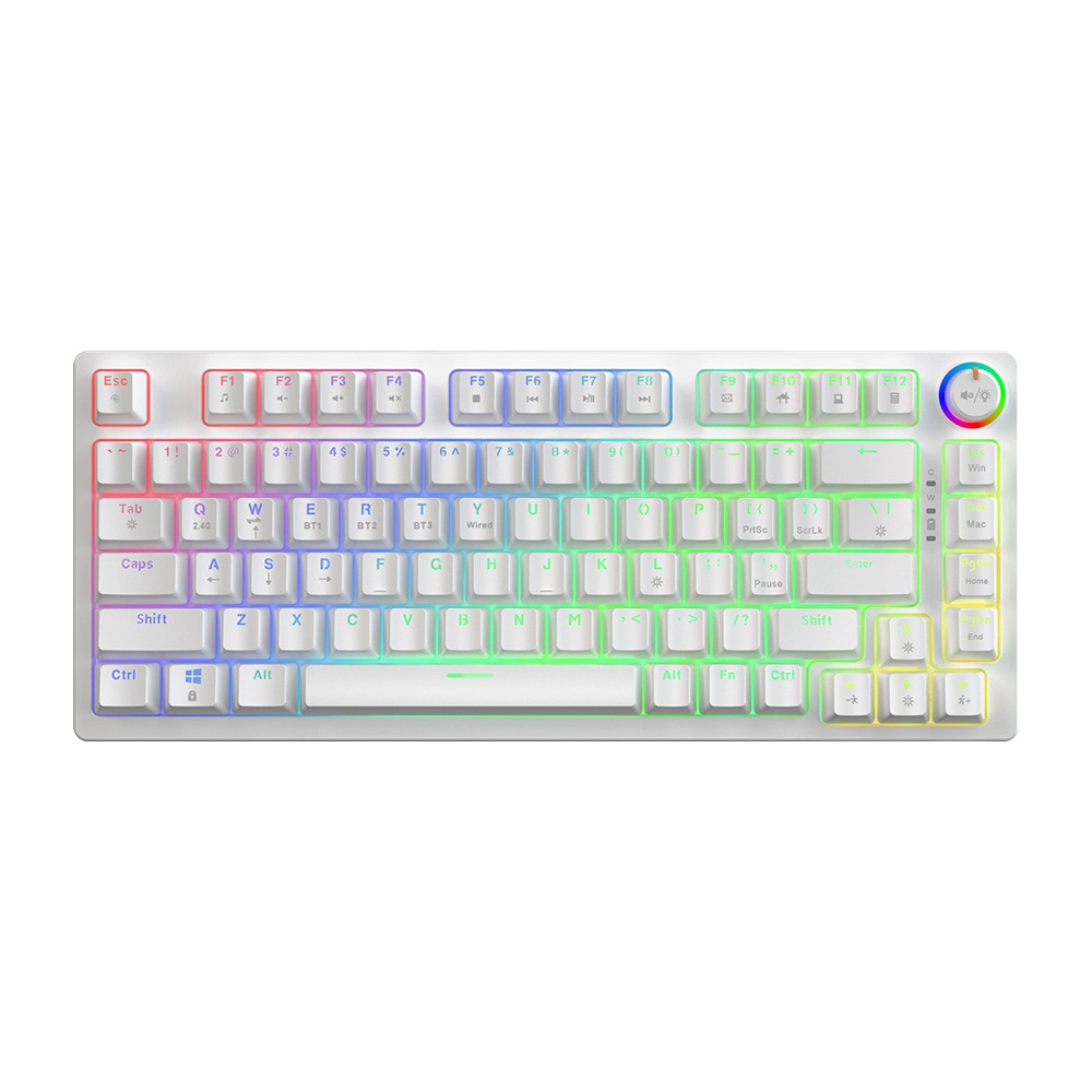 Klawiatura mechaniczna Savio Phenix White Gateron Yellow Pro ABS Biały