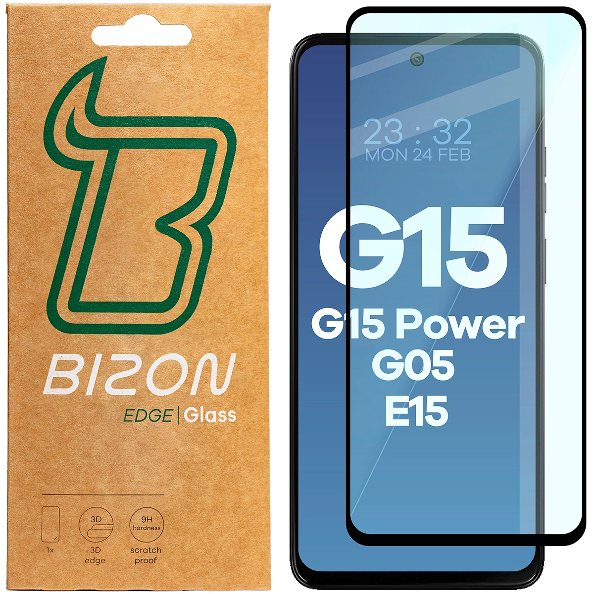 Szkło hartowane Bizon pełne Edge 2 do Motorola Moto G15/G15 Power/G05/E15
