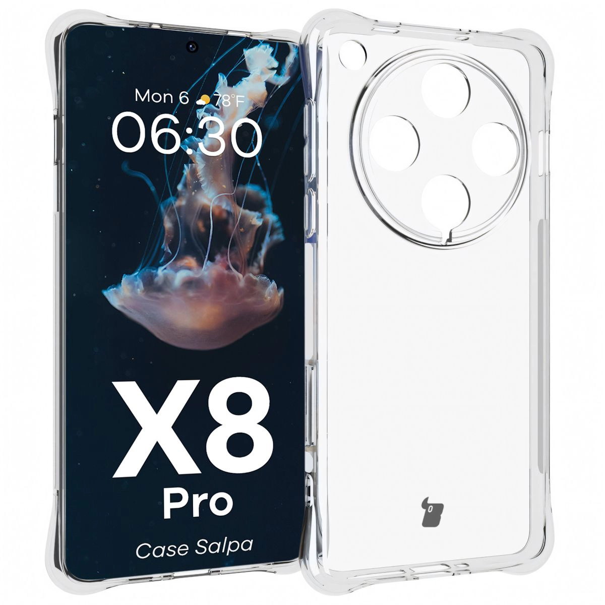 Etui Bizon Elastyczne Salpa do Oppo Find X8 Pro Przezroczysty