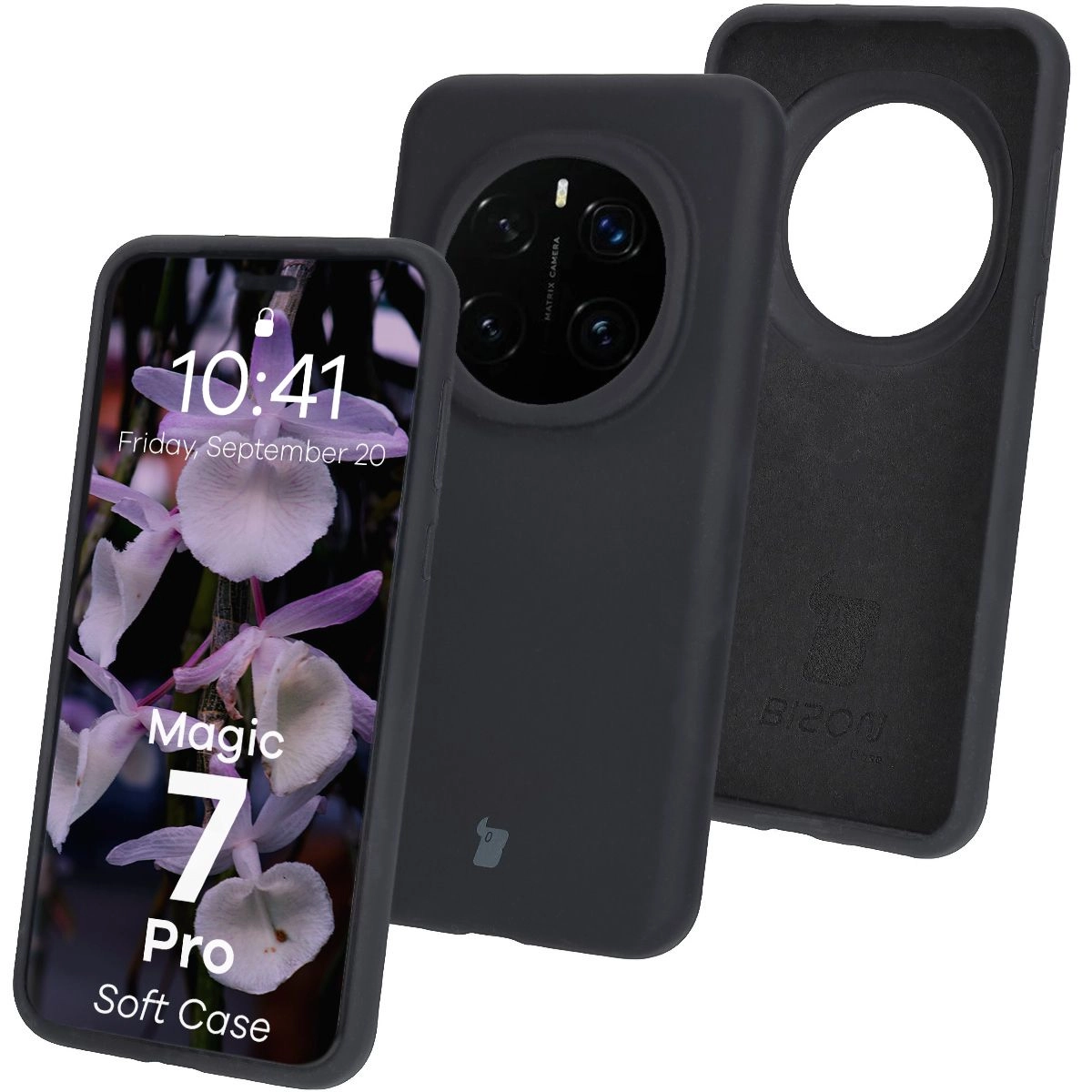 Etui Bizon Silikonowe Soft do Honor Magic7 Pro Czarny