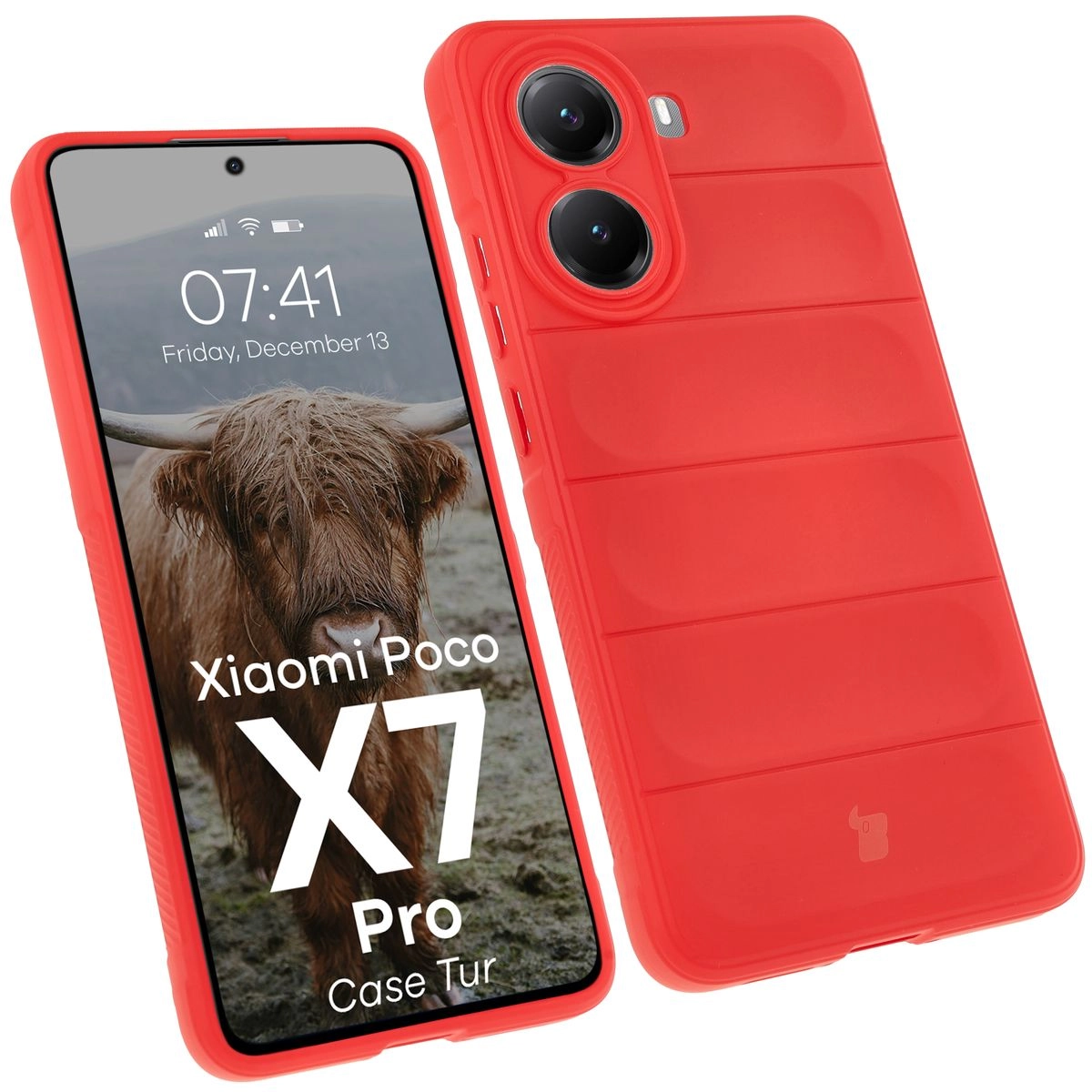 Etui Bizon Tur do Xiaomi Poco X7 Pro Czerwony