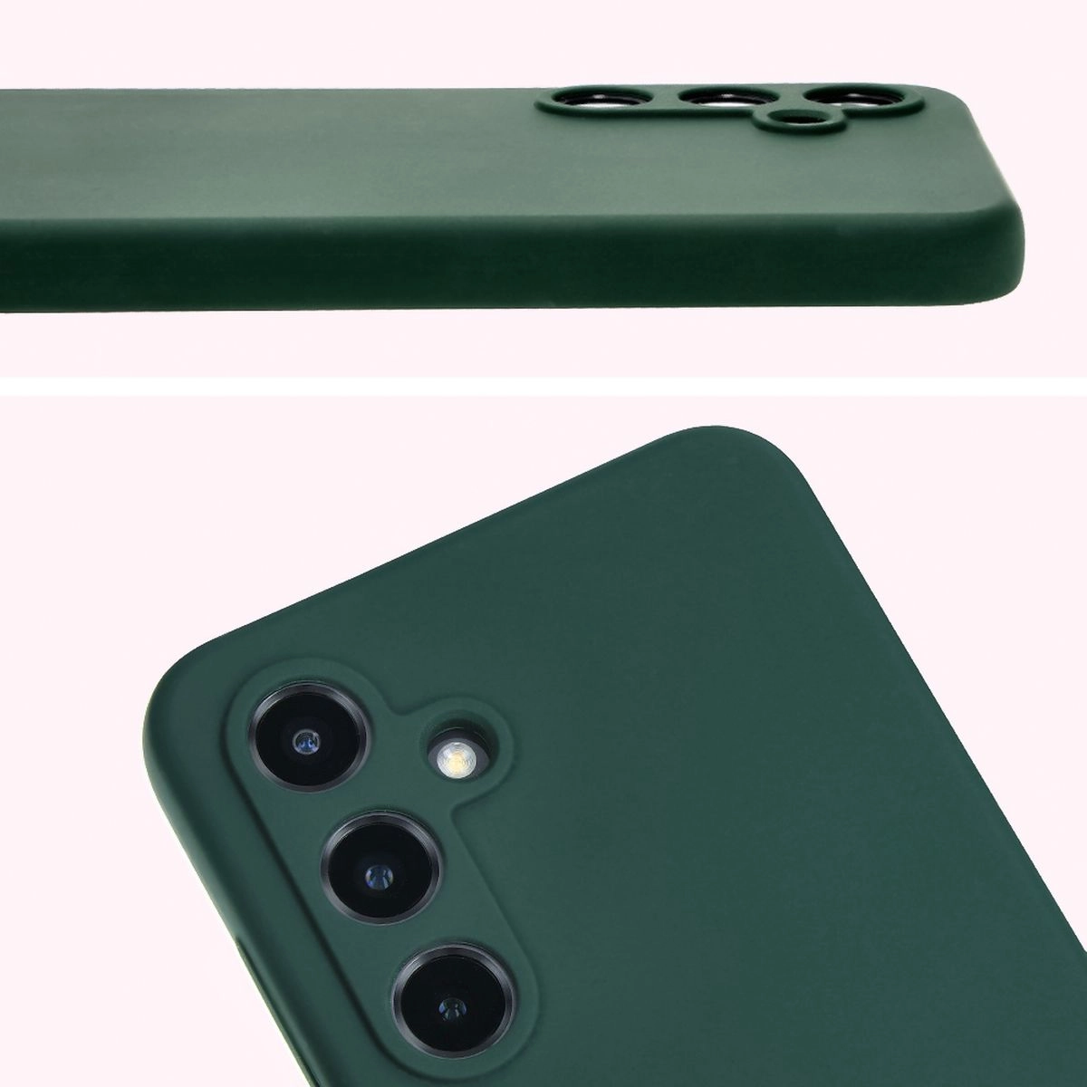 Etui Bizon Silikonowe Soft do Galaxy S24 FE Ciemnozielony