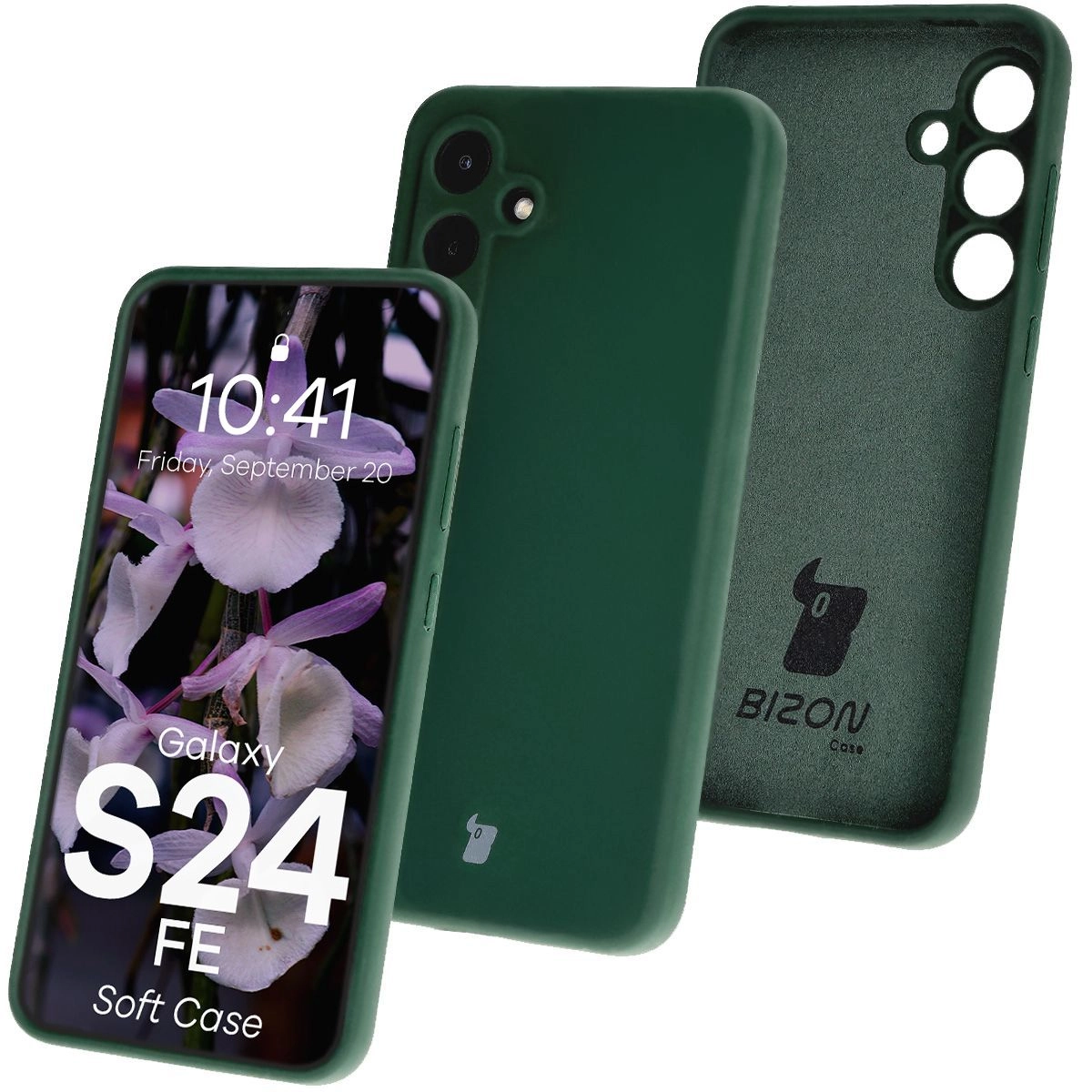 Etui Bizon Silikonowe Soft do Galaxy S24 FE Ciemnozielony