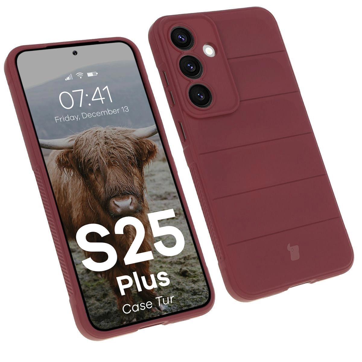 Etui Bizon Tur do Galaxy S25 Plus Ciemnofioletowy