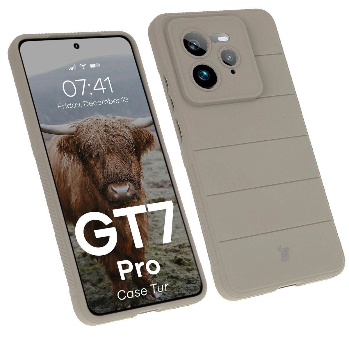 Etui Bizon Tur do Realme GT 7 Pro Jasnoszary