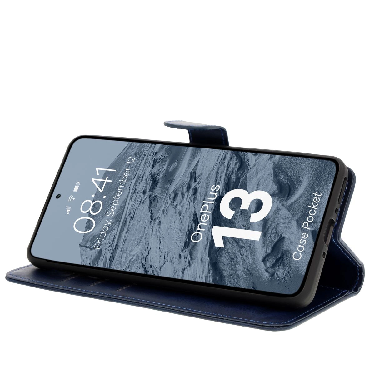 Etui Bizon z klapką Pocket do OnePlus 13 Granatowy