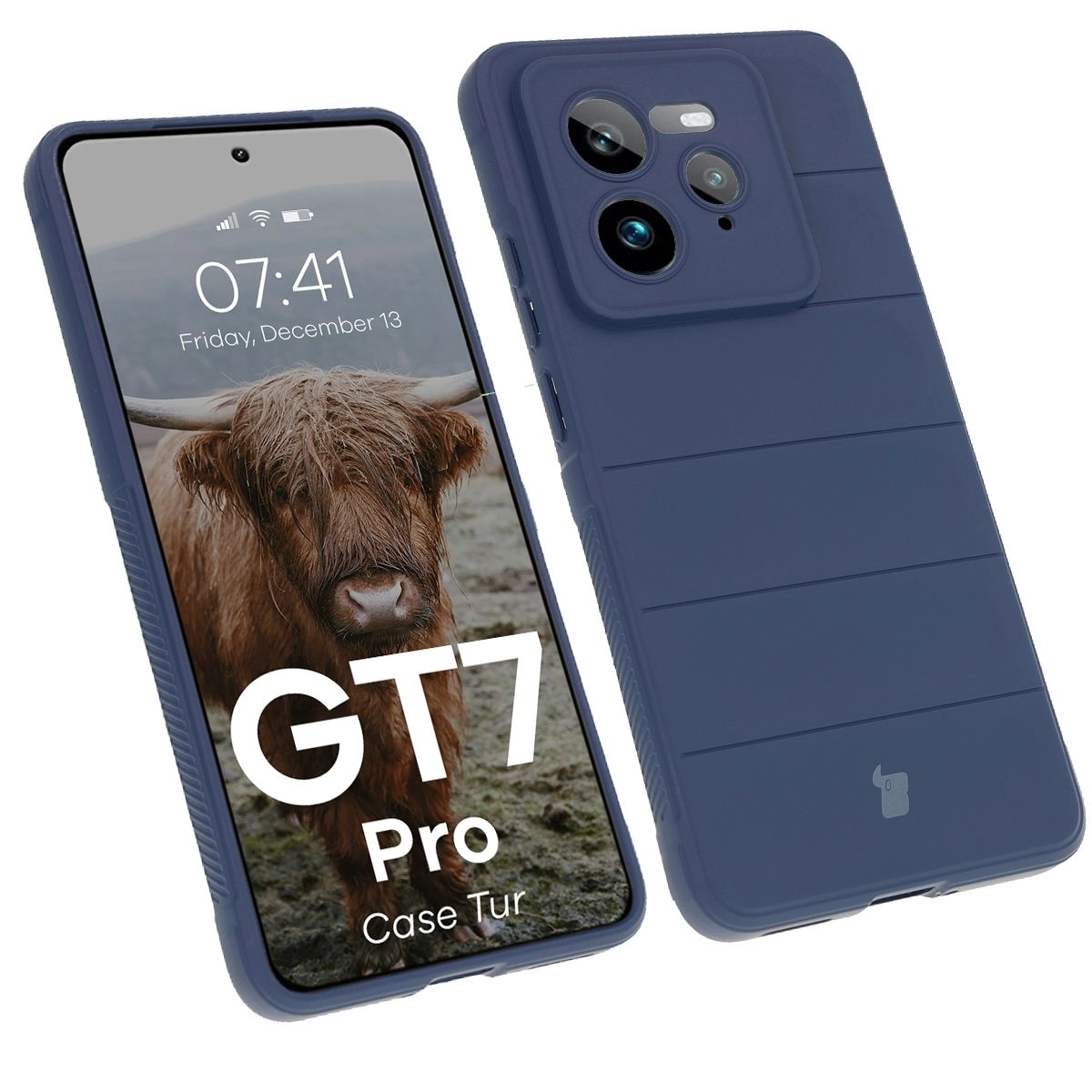 Etui Bizon Tur do Realme GT 7 Pro Granatowy