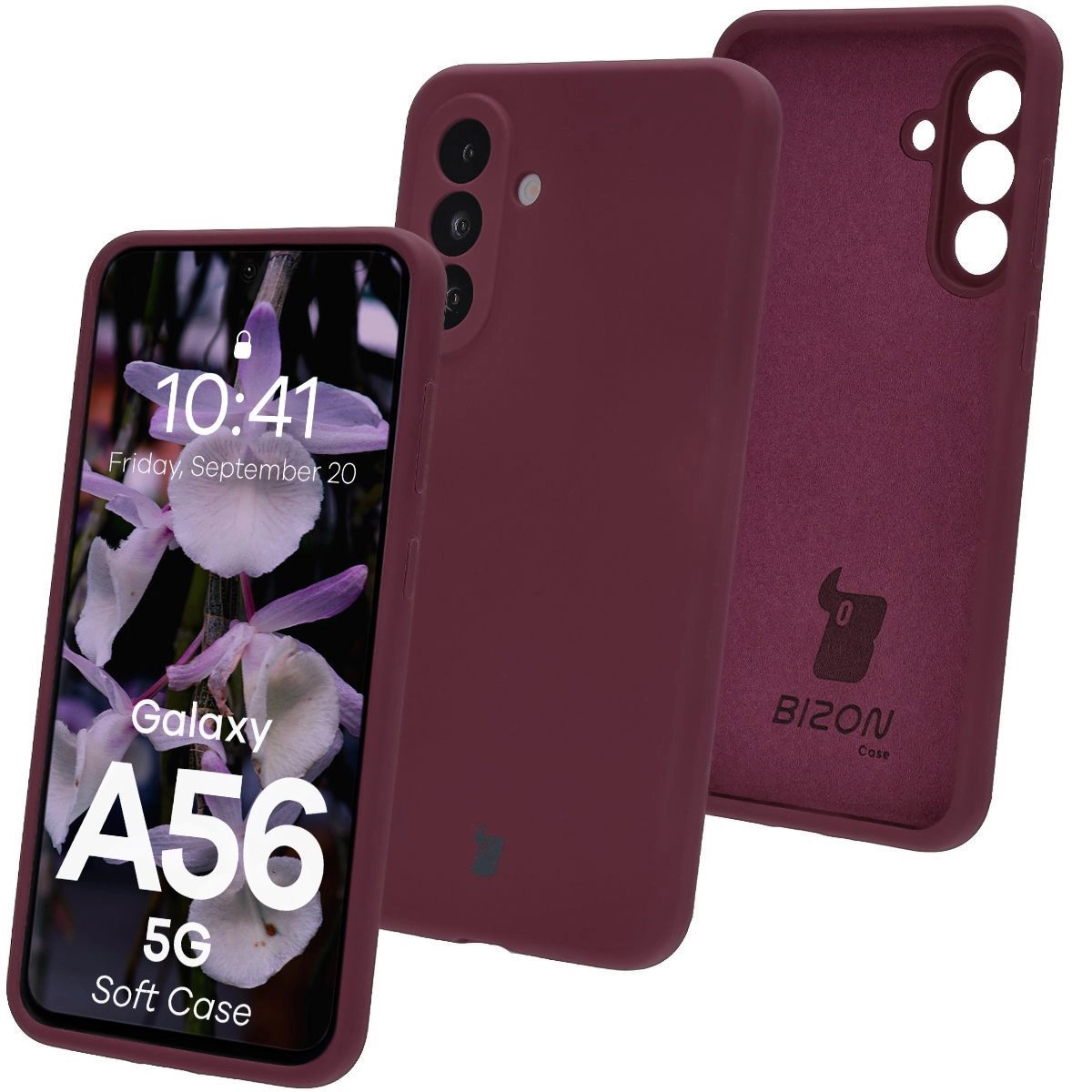 Etui Bizon Silikonowe Soft do Galaxy A56 5G Ciemno-fioletowy