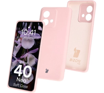 Etui Bizon Silikonowe Soft do Motorola Edge 40 Neo pudrowy róż
